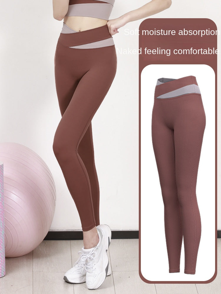 High Waist Women's Skinny Peach Hip-Lift and Belly Shaping Running Sports Fitness Yoga Trousers