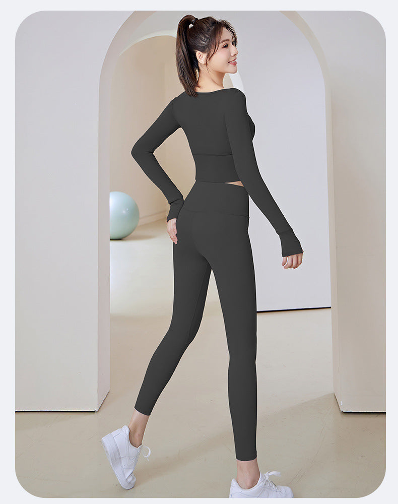 Autumn and Winter Seamless Slimming and Tight Fitness Running Sports Women's Top Long Sleeve Yoga Wear