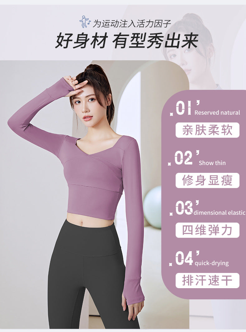 Autumn and Winter Seamless Slimming and Tight Fitness Running Sports Women's Top Long Sleeve Yoga Wear