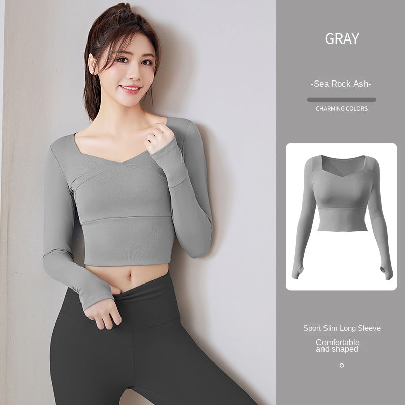 Autumn and Winter Seamless Slimming and Tight Fitness Running Sports Women's Top Long Sleeve Yoga Wear