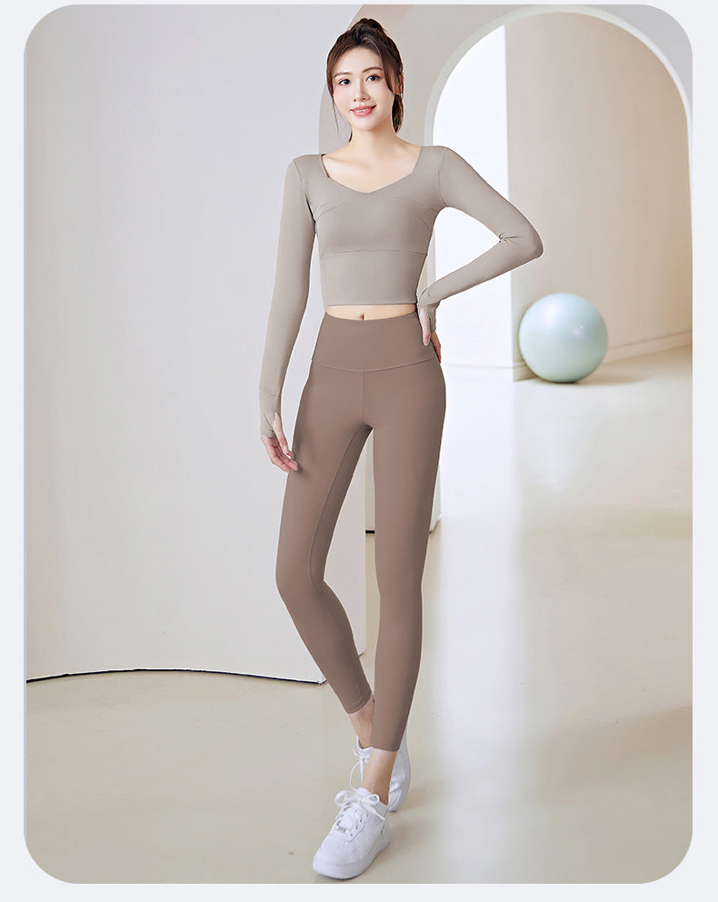 Autumn and Winter Seamless Slimming and Tight Fitness Running Sports Women's Top Long Sleeve Yoga Wear