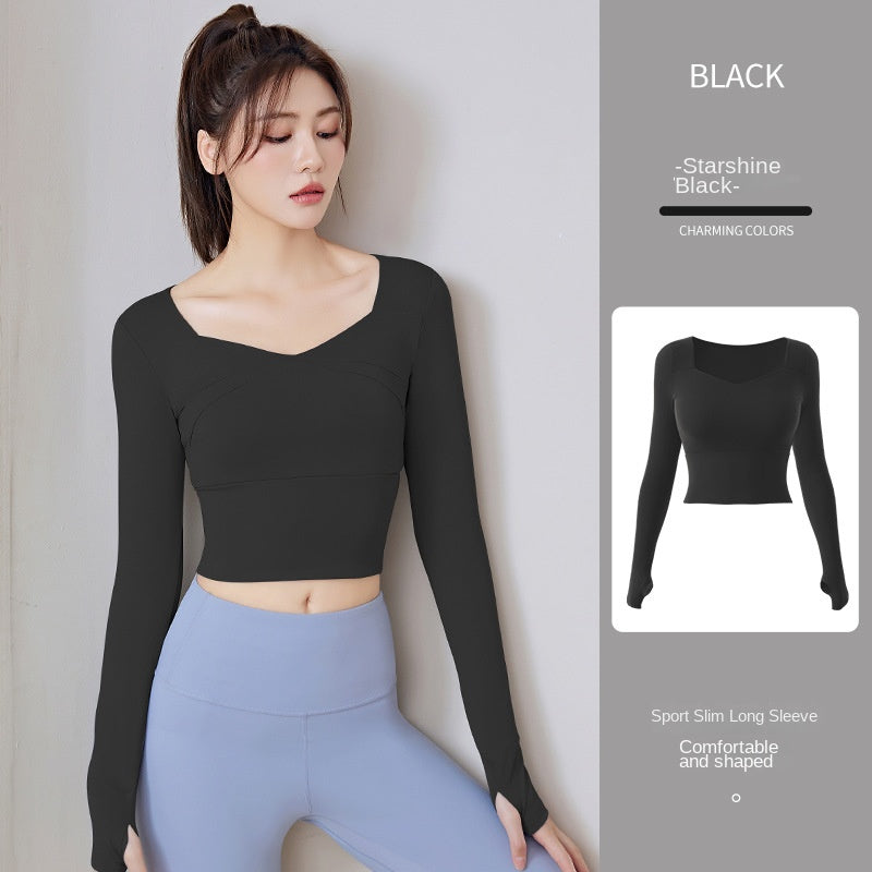 Autumn and Winter Seamless Slimming and Tight Fitness Running Sports Women's Top Long Sleeve Yoga Wear