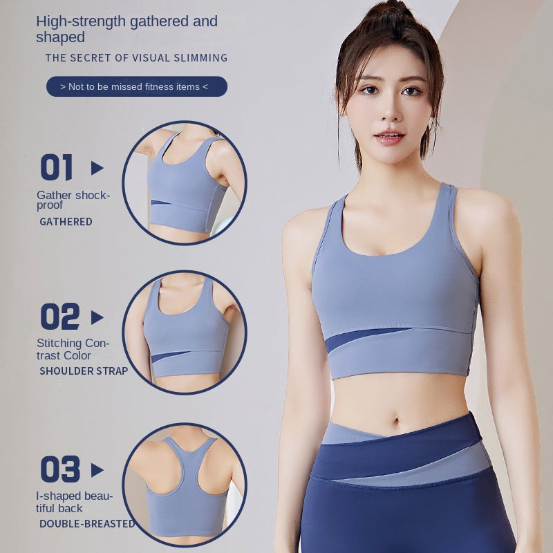 Removable Chest Pad Beauty Back Workout Exercise Underwear Yoga High Strength Shockproof Sports Bra