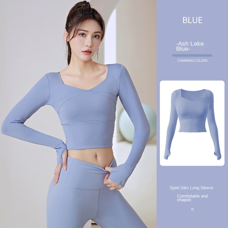 Autumn and Winter Seamless Slimming and Tight Fitness Running Sports Women's Top Long Sleeve Yoga Wear