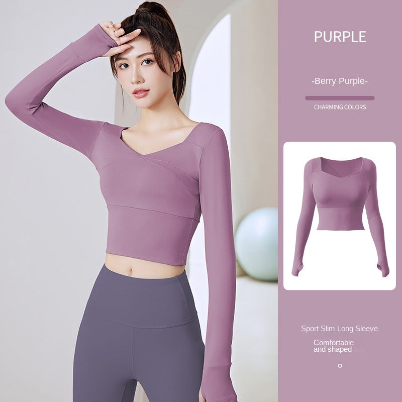 Autumn and Winter Seamless Slimming and Tight Fitness Running Sports Women's Top Long Sleeve Yoga Wear