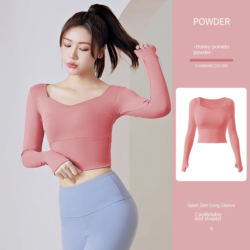 Autumn and Winter Seamless Slimming and Tight Fitness Running Sports Women's Top Long Sleeve Yoga Wear