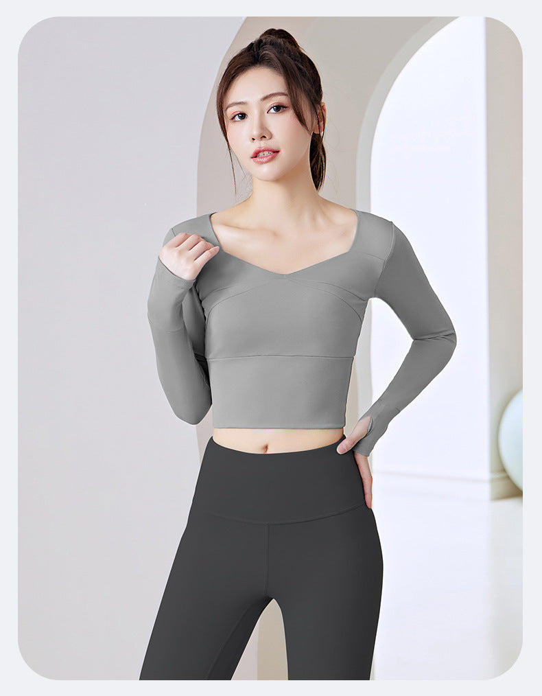 Autumn and Winter Seamless Slimming and Tight Fitness Running Sports Women's Top Long Sleeve Yoga Wear