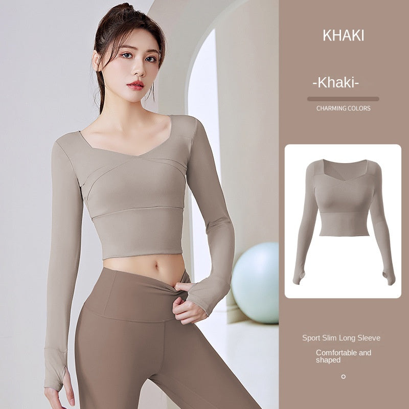 Autumn and Winter Seamless Slimming and Tight Fitness Running Sports Women's Top Long Sleeve Yoga Wear